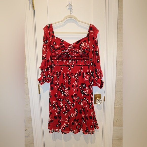 NWOT Self-Portrait Floral Off-Shoulder Midi Dress - Picture 2 of 5